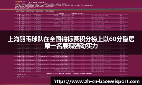 上海羽毛球队在全国锦标赛积分榜上以60分稳居第一名展现强劲实力